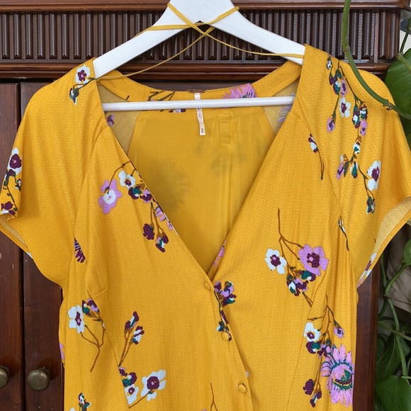 Free People Lost in You Yellow Floral Midi Dress - Picture 6 of 15